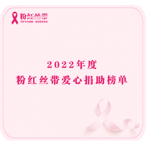 2022年度粉红丝带爱心捐助榜单